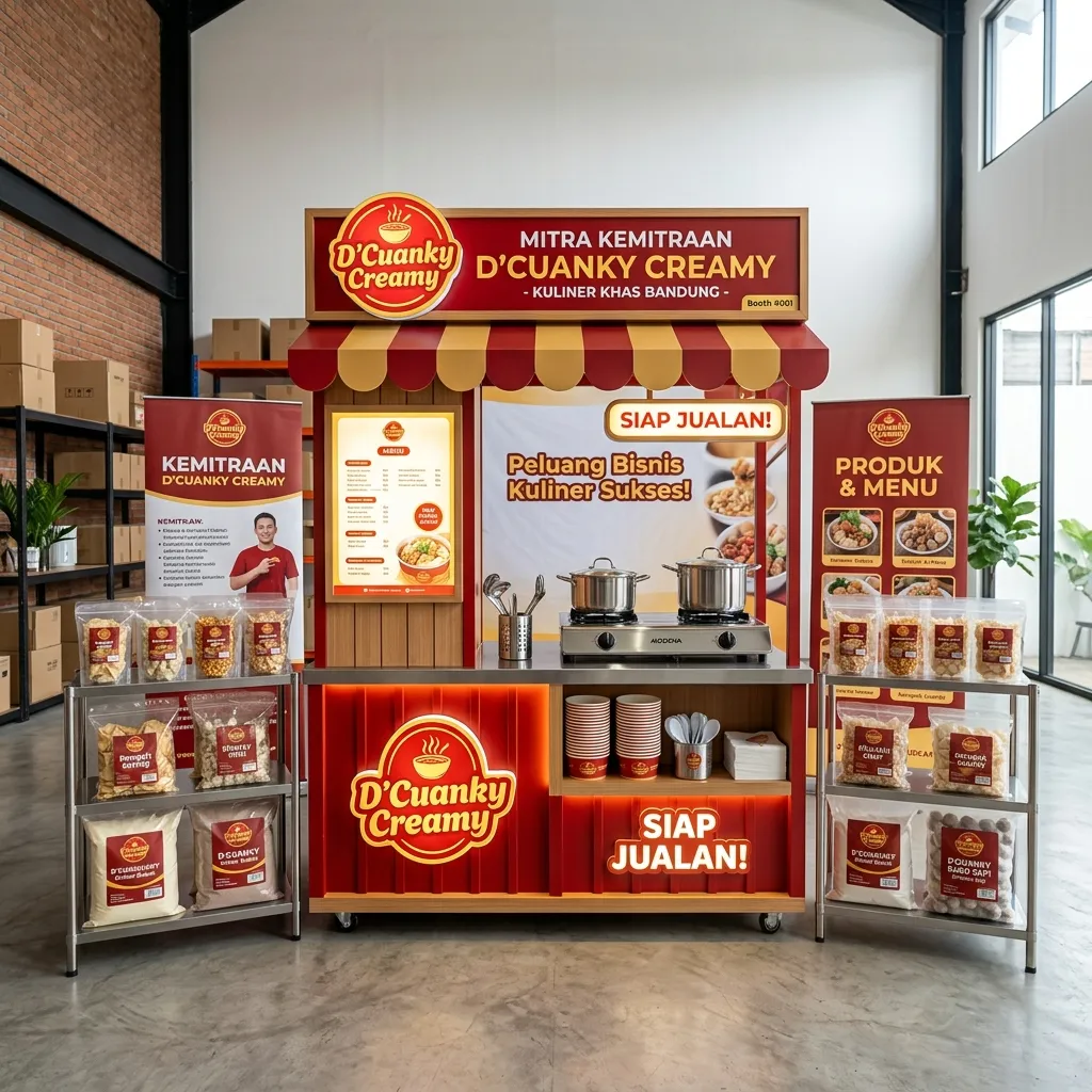 Review Paket Kemitraan D'Cuanky Creamy: Dapat Booth, Peralatan, dan Bahan Baku Lengkap.